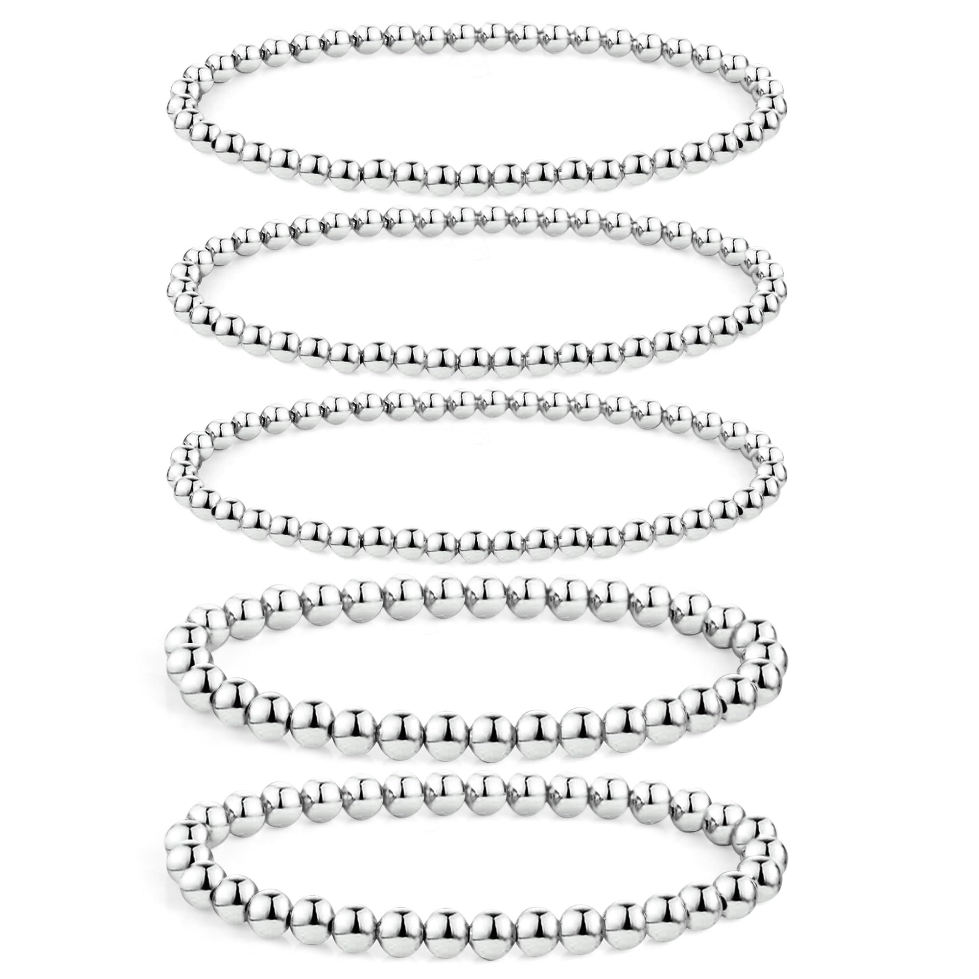 BOUTIQUELOVIN14K Gold Chai14K Gold Chain Bracelets Set for Women, Dainty Paperclip Link Bead Stackable Layered Bracelets Metal Fashion Jewelry