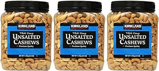 Kirkland Signature Unsalted Cashews, 2.5 Pound (3 Pack)