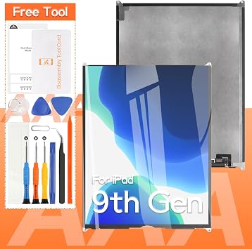 Screen Replacement For iPad 9 9th Gen A2603 A2604 LCD Display Repair Parts Kit,with Screen Protector and ToolsOnly LCD,Not Include Touch Digitizer