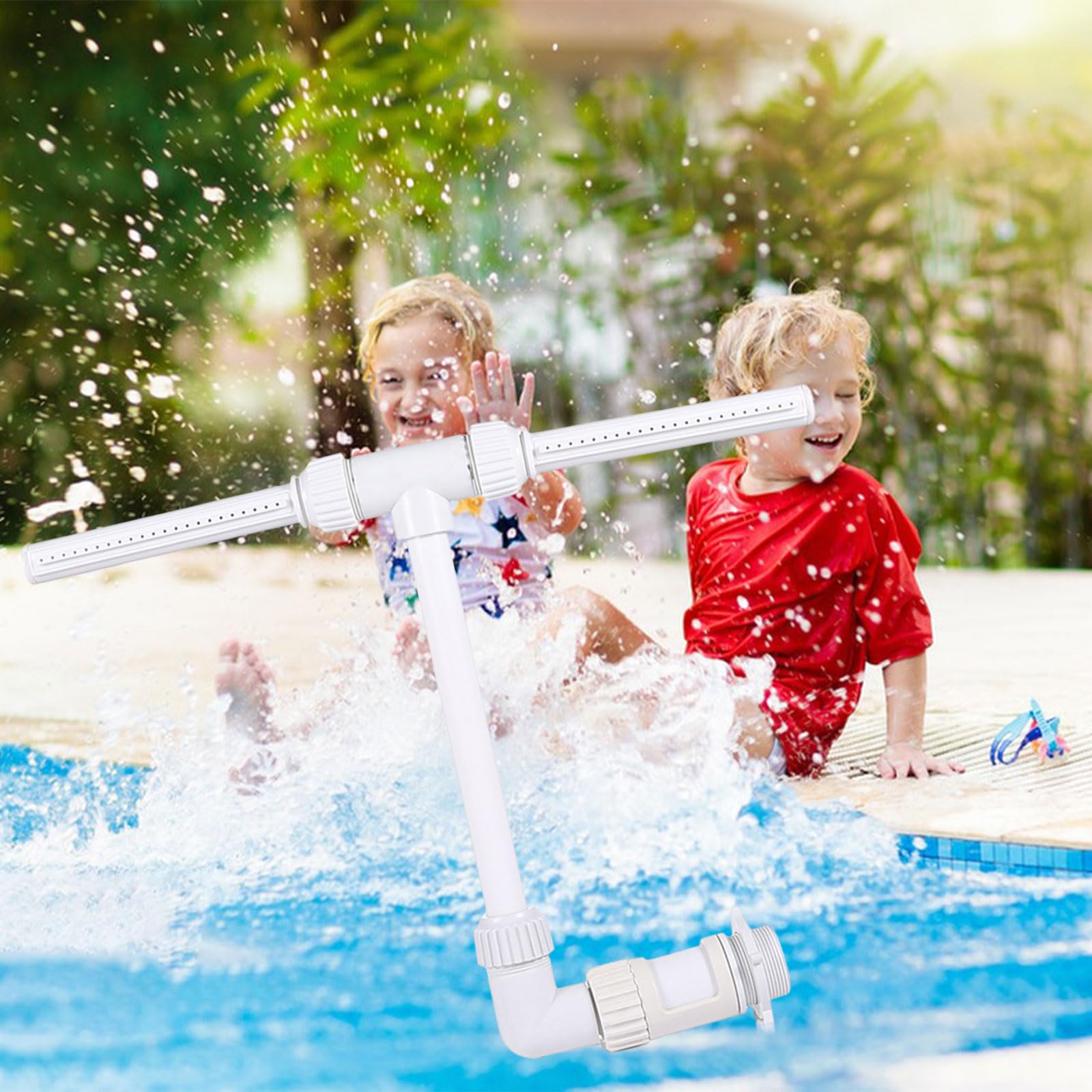 Fontana per Piscina, Fontana D'Acqua a Doppio Spruzzo, Piscina Cascata Fontana Spruzzatore, Fontane per Piscine a Cascata Spray,Fontana D'acqua a Doppio Spray,per Piscina Fuori per Terra e Sotterranea