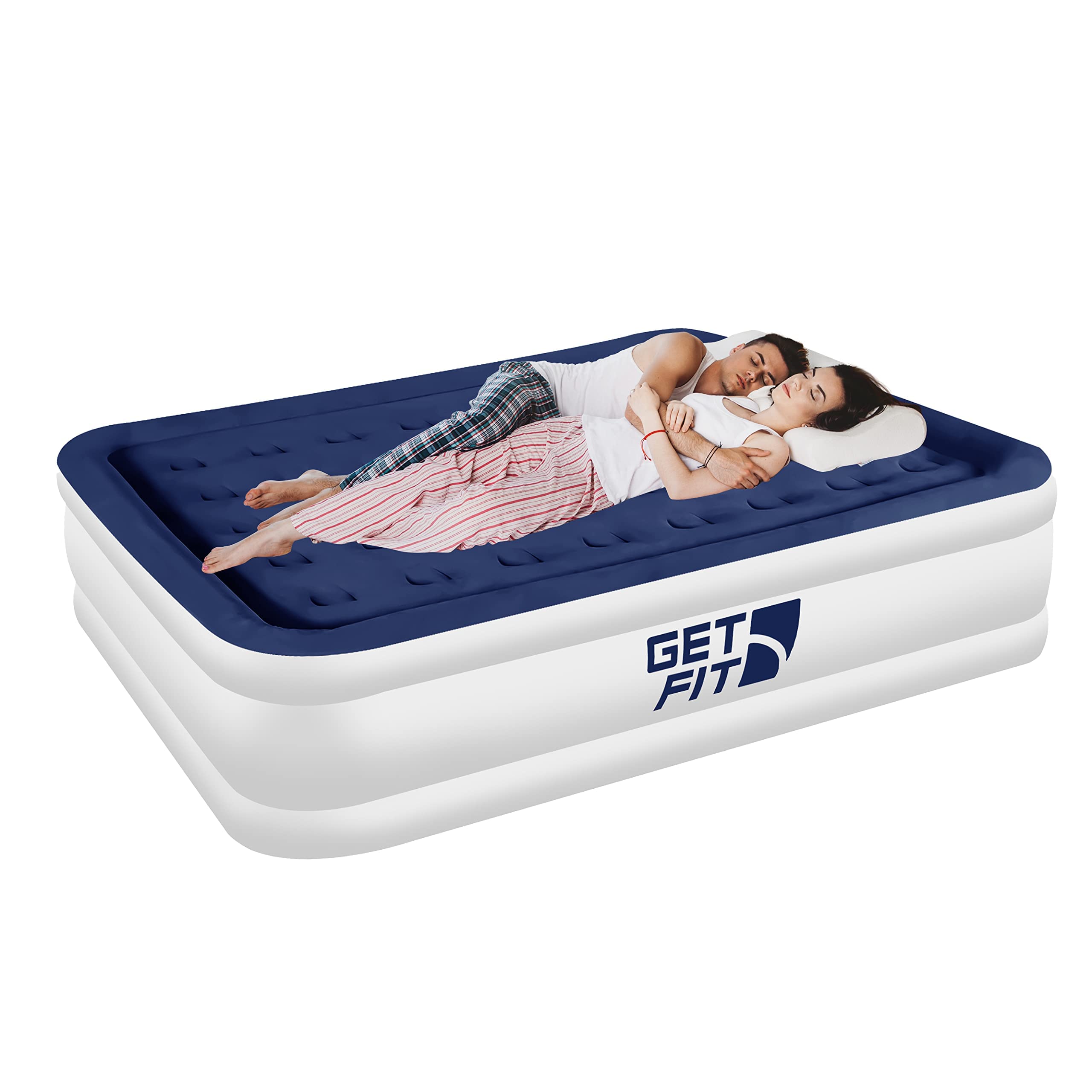 Get Fit Air Bed with Built In Electric Pump Premium King Size Blow Up Bed with 2 x Free