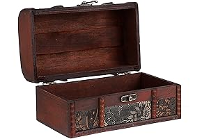 ELLDOO Cofre de Madera Vintage, Caja de Recuerdos Pirata