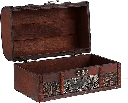 ELLDOO Vintage Treasure Chest Box, Pirate Keepsakes Box...
