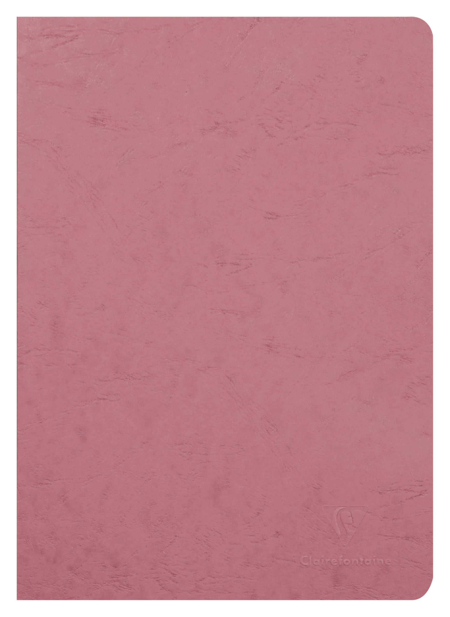 Clairefontaine 733006C Collection Age Bag A Stapled Antique Pink Notebook - A4 21x29.7cm - 96 Plain White Pages - 90gsm Paper - Leather Grain Glossy Card Cover