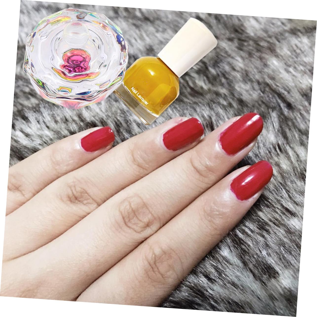 Glass Crystal Nail Cup with Lid, Octagonal 2 Piece Acrylic Tool image 4