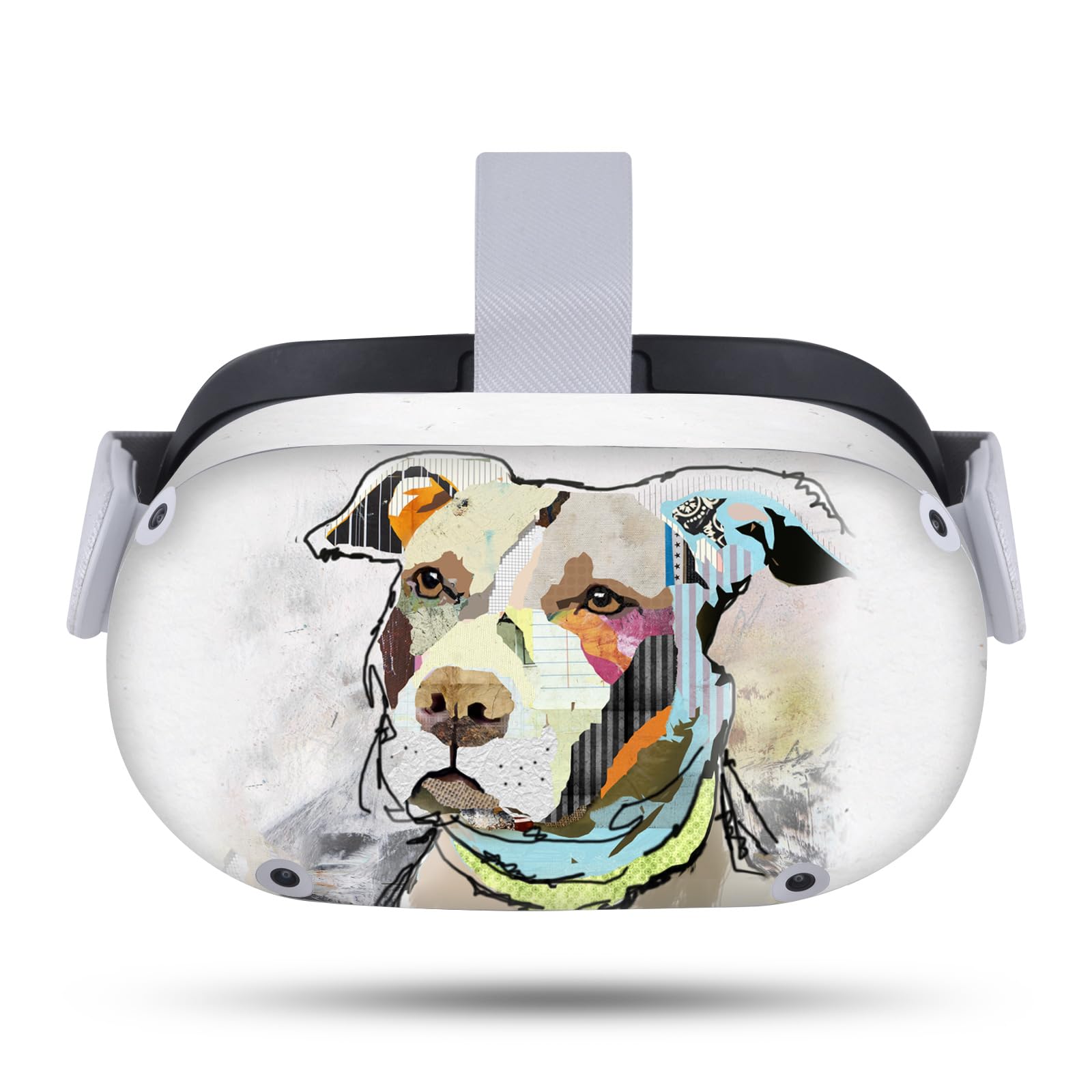 Head Case Designs Officially Licensed Michel Keck Pitbull Art Mix Vinyl Sticker Skin Decal Cover Compatible with Meta Quest 2