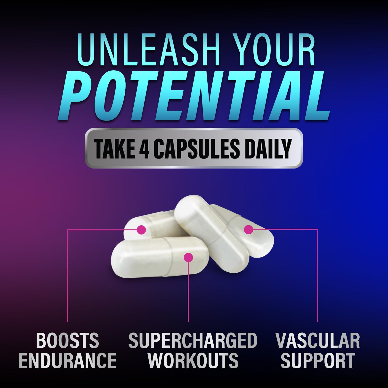 Extra Strength Nitric Oxide Booster - 3X Strength L-Arginine, Citrulline, & Beta Alanine - Premium Nitric Booster Natural Energy, Muscle & Heart Support, Bottled in USA for Men & Women - 120 Capsules — Amazon image 5
