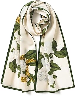 100% Mulberry Silk Women's 55”*14” Long Scarf Headscarf and Neck Scarf - Rectangular Hair Towel with Gift Packed