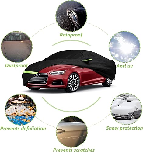 Miniatura 28 de YIXIN Funda impermeable para automóvil Audi A3/S3 2013-2024, ajuste personalizado, correa 100% impermeable a prueba de viento y bandas de cremallera