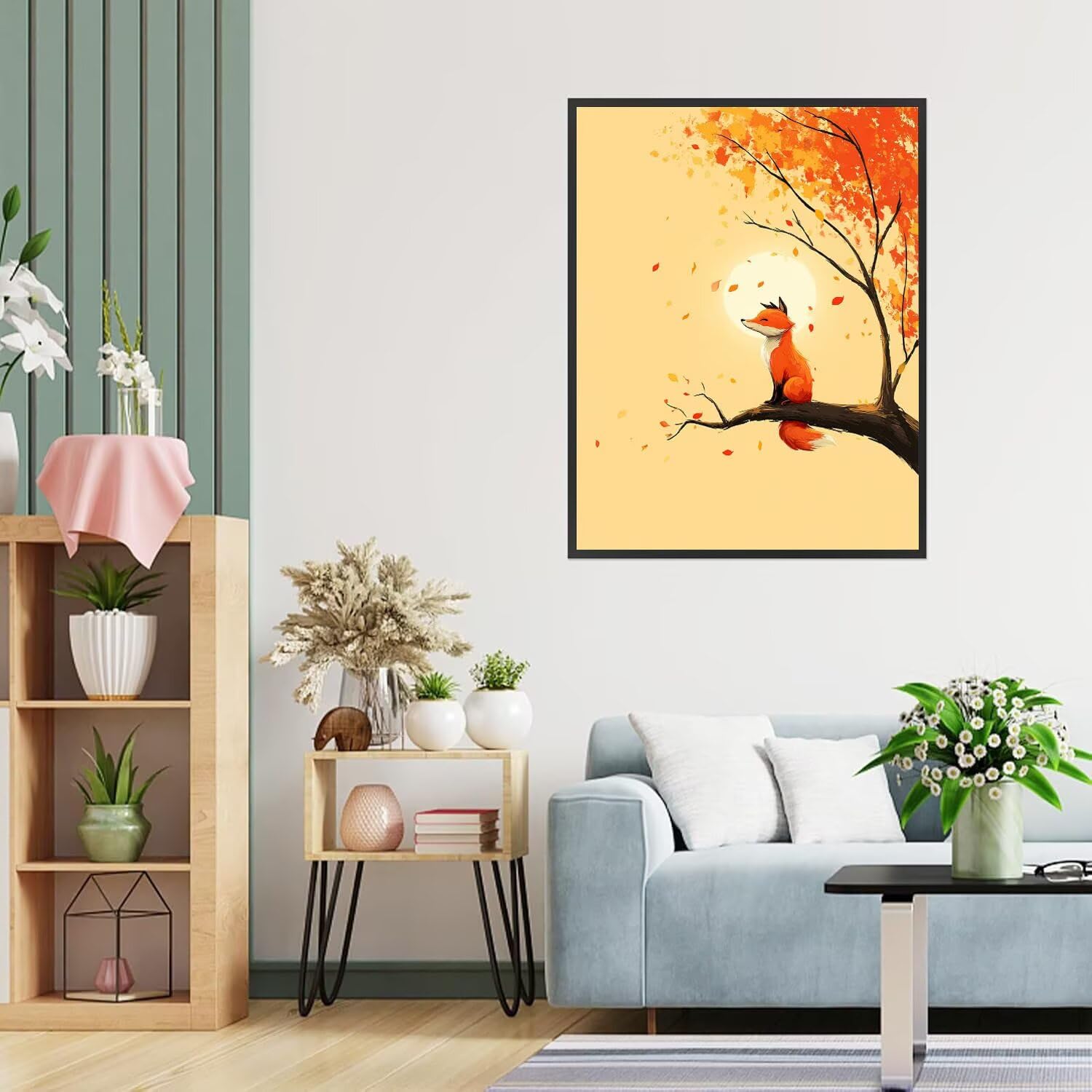 Dipingere con i Numeri Adulti Autunno, Animali Dipingere con i Numeri Bambini DIY Kit, Set Premium con Pennelli, Decorazione Casa & Creativo Regalo, Attività di Tempo libero 70x95cm z-355