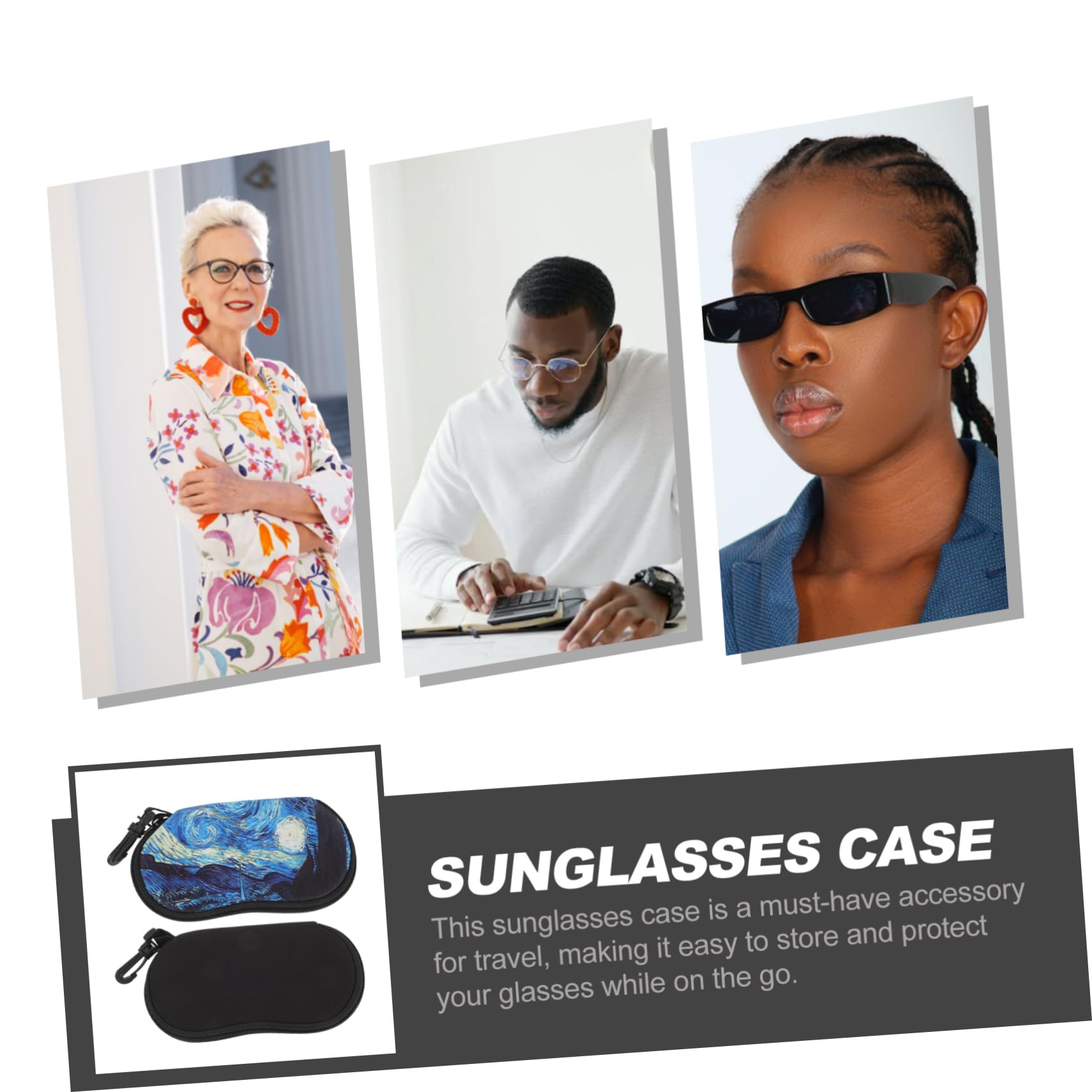 VALICLUD Sonnenbrillenetui Im ​​2er-pack Tragbares Brillenetui Sonnenbrille Organizer Brillenkoffer Auto Fall Brillen-organizer Hartes Brillenetui Für Damen Neopren