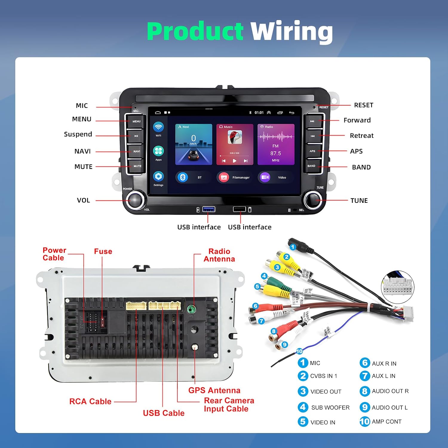 Applicable Vehicle Models for Podofo Car Radio