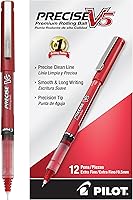 Vista 1 de PILOT, Precise V5, Bolígrafos de tinta líquida con tapa, punta extrafina 0.5 mm, rojo, paquete de 12