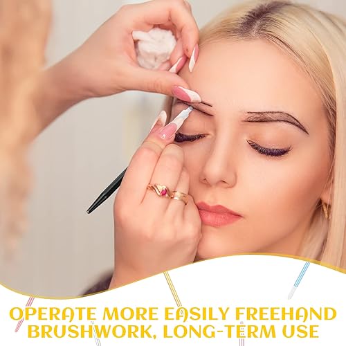 Miniatura 5 de Leelosp 20 piezas de pluma microblading pluma manual de cejas agujas titular de la aguja de aluminio microblading herramientas de mano luz