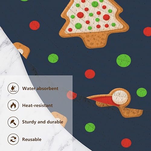 Miniatura 3 de 3 Pcs Trivet Pot Holder for Hot Pots and Pans 15in Cotton Thread Weave Heat Resistant Hotpads for Hot Pot Protecting Table Holiday Gingerbreads