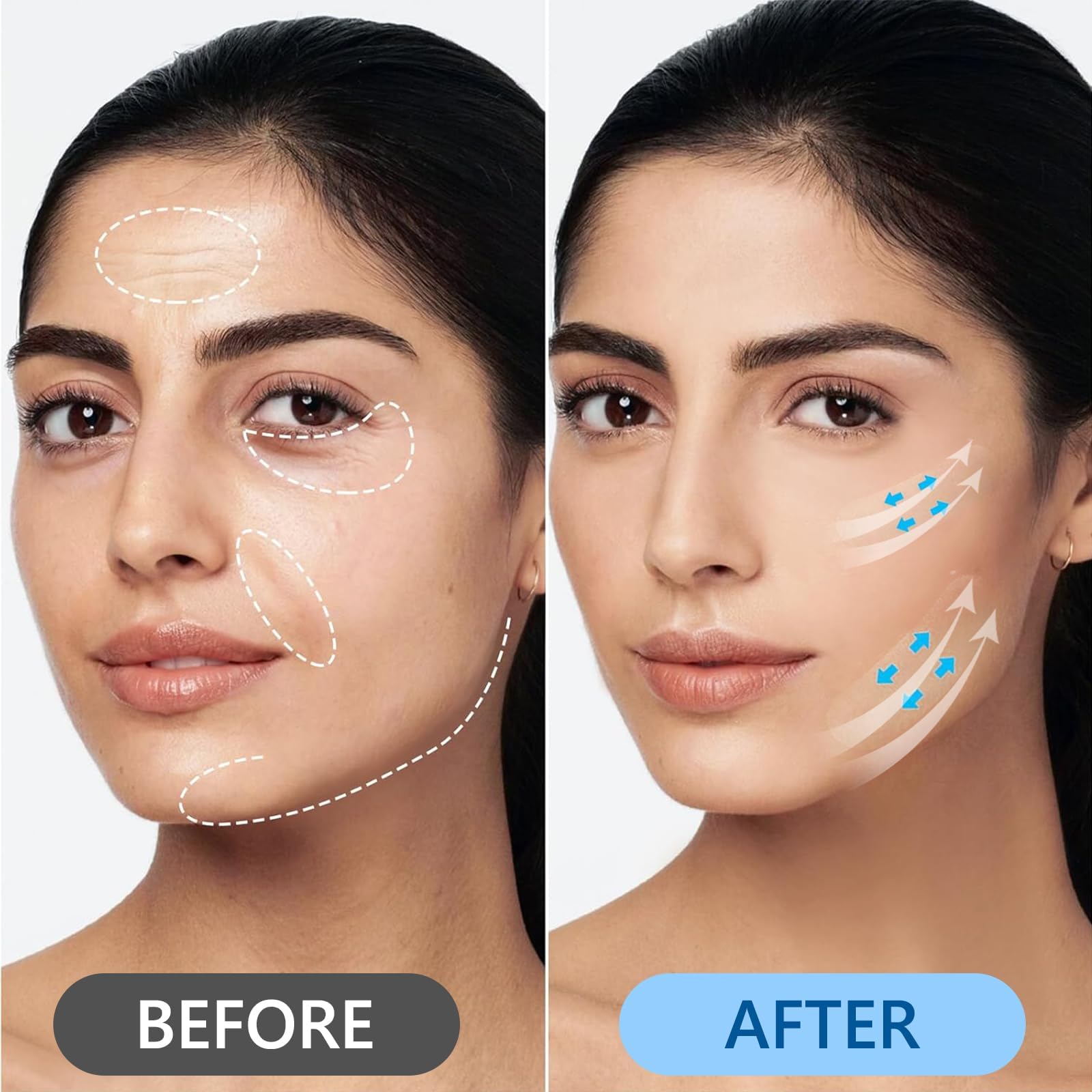 160 Piezas Etiqueta Estiramiento Facial, Cinta Adhesiva Estiramiento Facial Etiquetas Delgadas Invisibles, Antiarrugas Maquillaje Pegatinas, para Ojos, Papada, Maquillaje Instantáneo