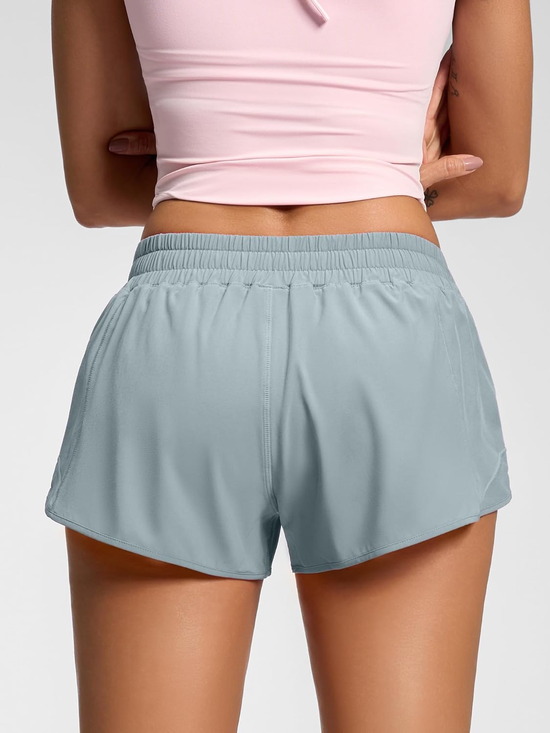 MCEDAR Women's Running Shorts Low Waisted 2.5",Lightweight Active Workout Quick Dry Gym Athletic Sports Shorts Zip Pocket - Image 4