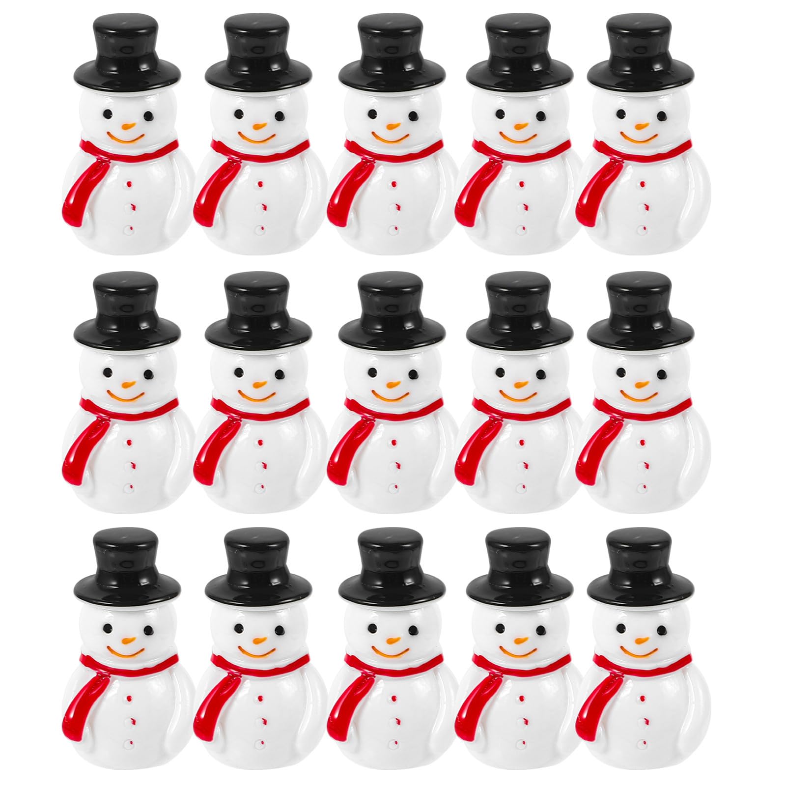 Miniatur Schneemann Figuren mit Schwarzem Hut aus Kunstharz 20 Stück Stabile und Leichte und Selbstgemacht Bastelzubehör Weihnachtsdeko für Desktop