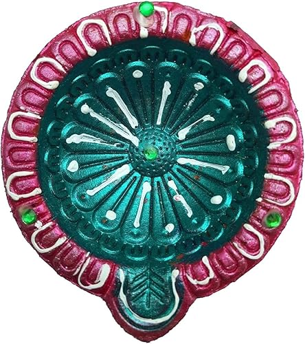 Miniatura 8 de Juego de 4 piezas de Diya de arcilla hecha a mano para DiwaliDeepawali regalodecoracioneslámpara de aceite de tierra naturalDiyas tradicionales para