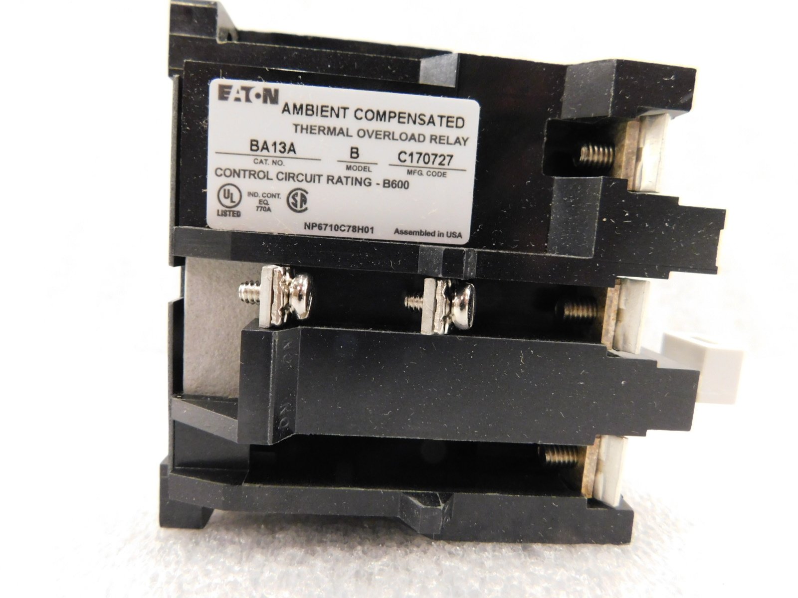 Eaton Cutler-Hammer CHBA13A C-H BA13A Overload Relay, Black