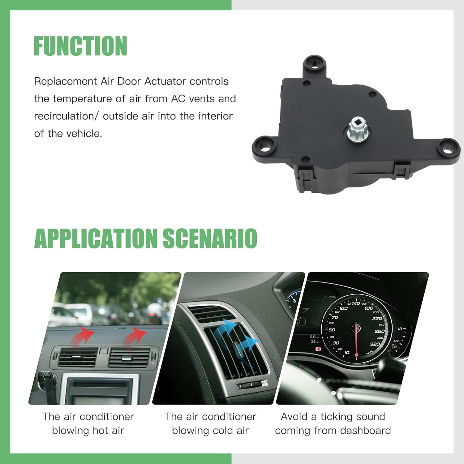 SCITOO HVAC Heater Blend Door Actuator Compatible with Chrysler 300M 1999-2004, Concorde 1998-2004, Intrepid 1998-2004, LHS 1999-2001, For Dodge Intrepid 1998-2004, Replace# 604-007