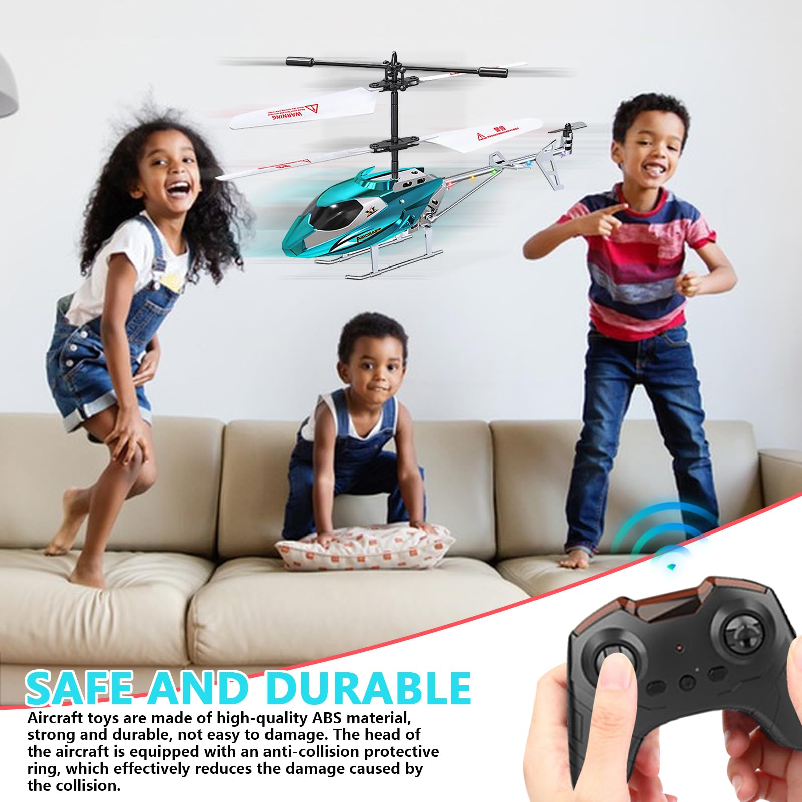 Giocattolo per Elicottero Volante - Drone RC telecomandato per Bambini Principianti, Funzione di Atterraggio per Decollo a Tasto Singolo, Elicottero Giroscopico Stabile | Giocattolo aereo da esterno p