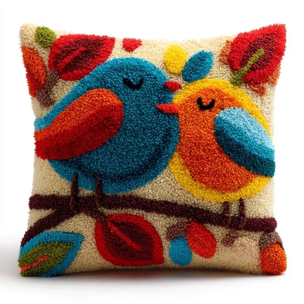 Taxpy DIY Latch Hook Pillow Kit Bird 17X17 Inch