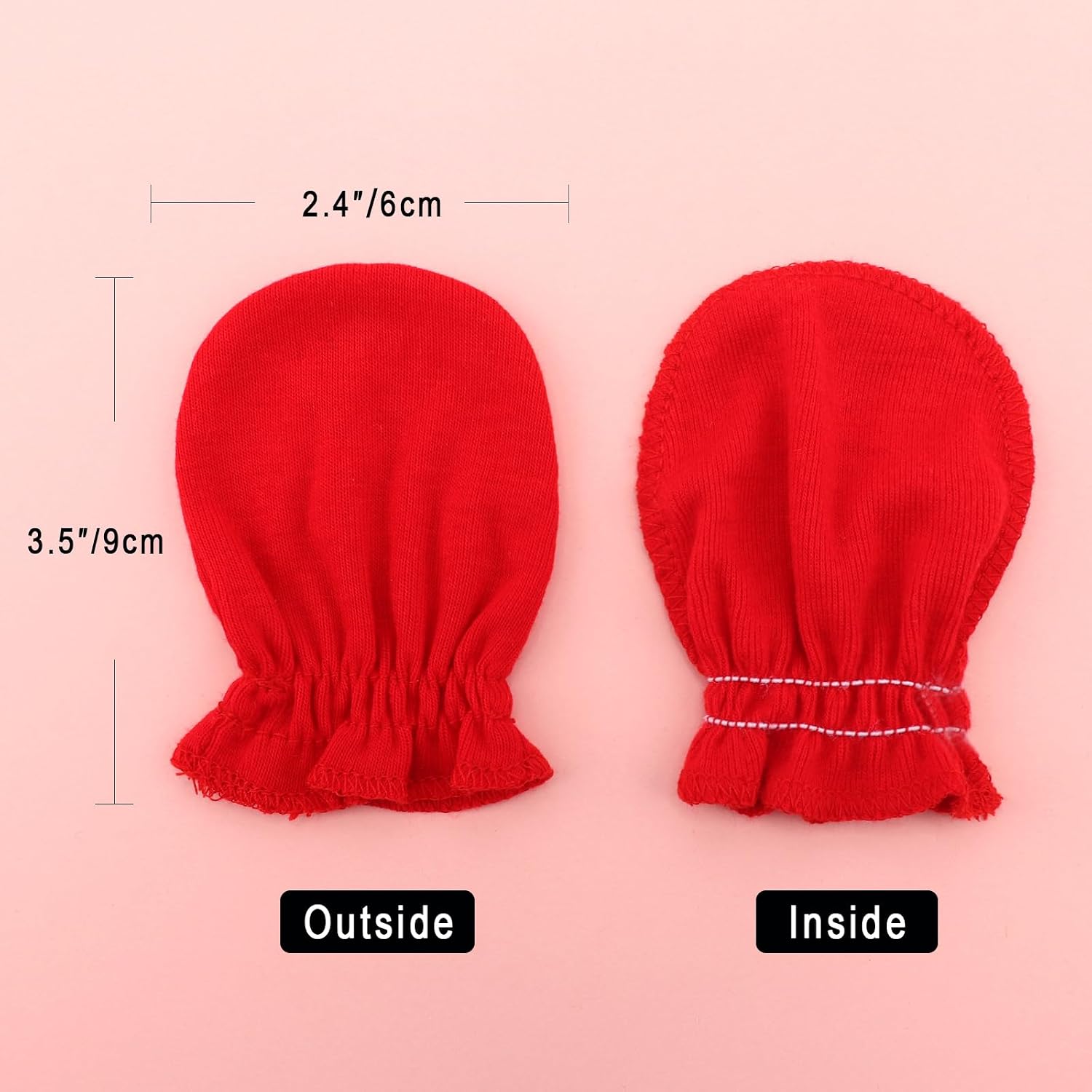BQUBO 12 Pairs Baby Mittens Newborn Infant Mittens No Scratch Cotton Elastic Wrist Gloves for Boys Girls 0-6 Months