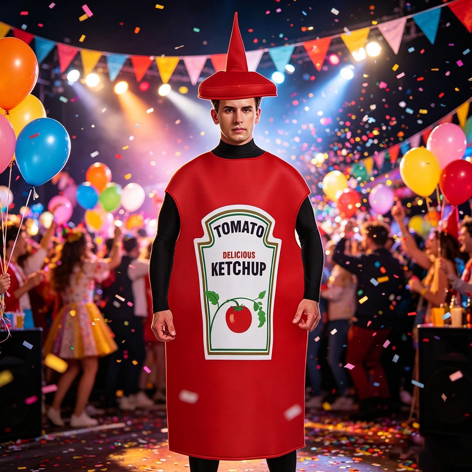 Fries And Ketchup Costume Set – Polyester Parent-Child Halloween Outfit