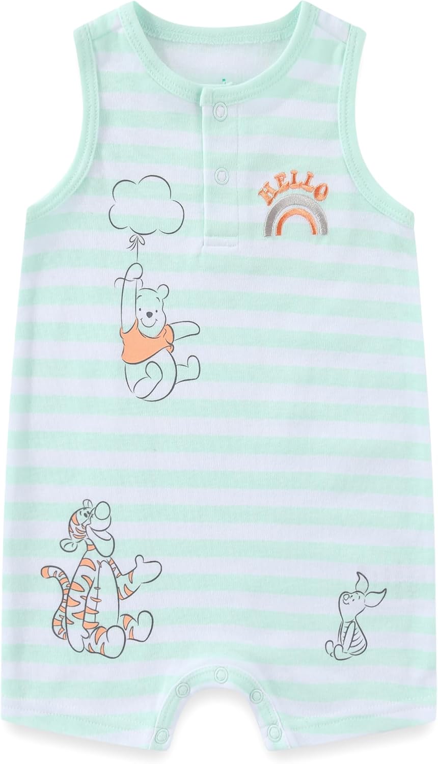Disney Winnie the Pooh Baby Boys 2 Pack Tank Top Romper for Newborn and Infant - Image 3