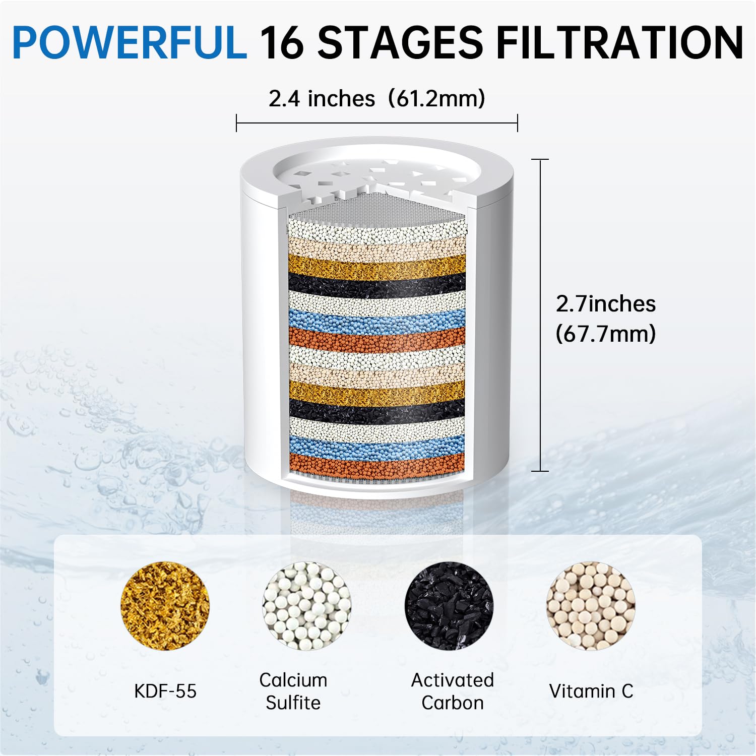 Snapklik.com : G-Promise All Metal 6 Inch Rain Filtered Shower Head For ...