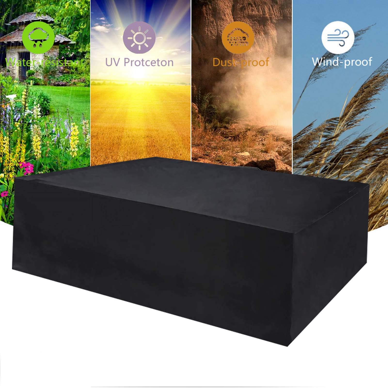 KDXAOBEI Tuinmeubelhoezen met winddichte sluiting, waterdicht, zwaar 420d Oxford-stof, 140 x 130 x 100 cm tuintafel en stoelen hoes voor tuinmeubilair