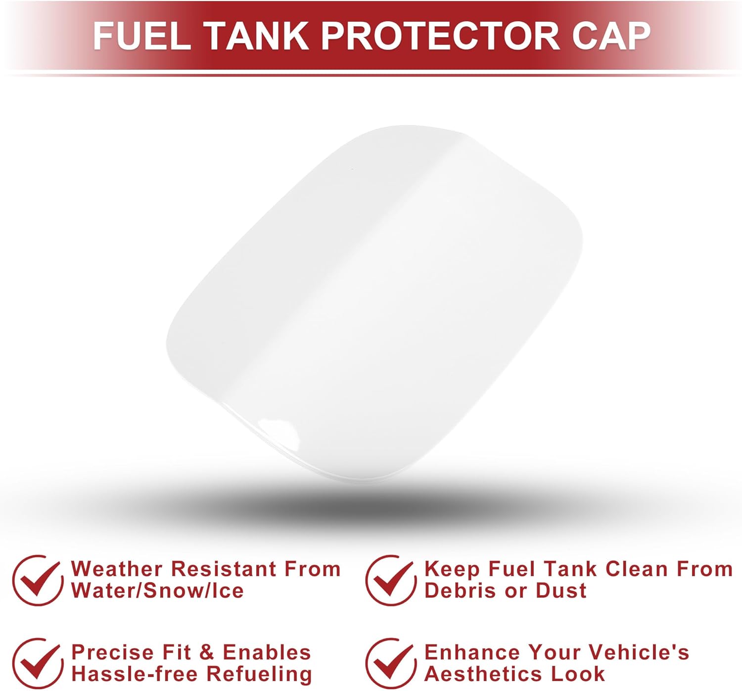 ACROPIX Fuel Tank Door Cap for Audi Q5 8RB 2010-2016 Fuel Filler Flap Cover for Audi SQ5 8RB 2013-2017 Clip Type No.8R0809907A/8R0809999B White ABS