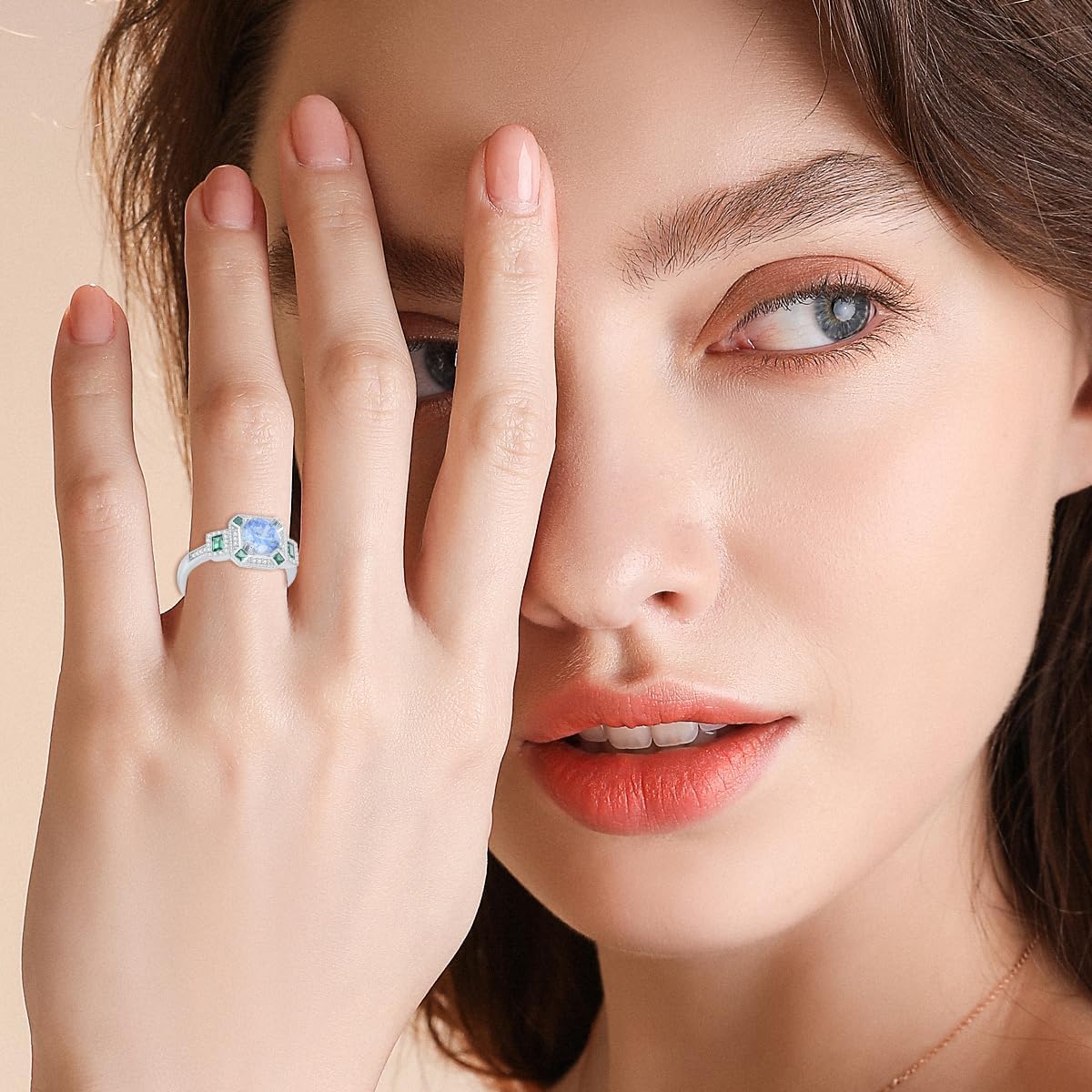 MultiColor Gemstone Rings for Women 925 Sterling Silver Colored CZ Statement Rings for Ladies - Image 4