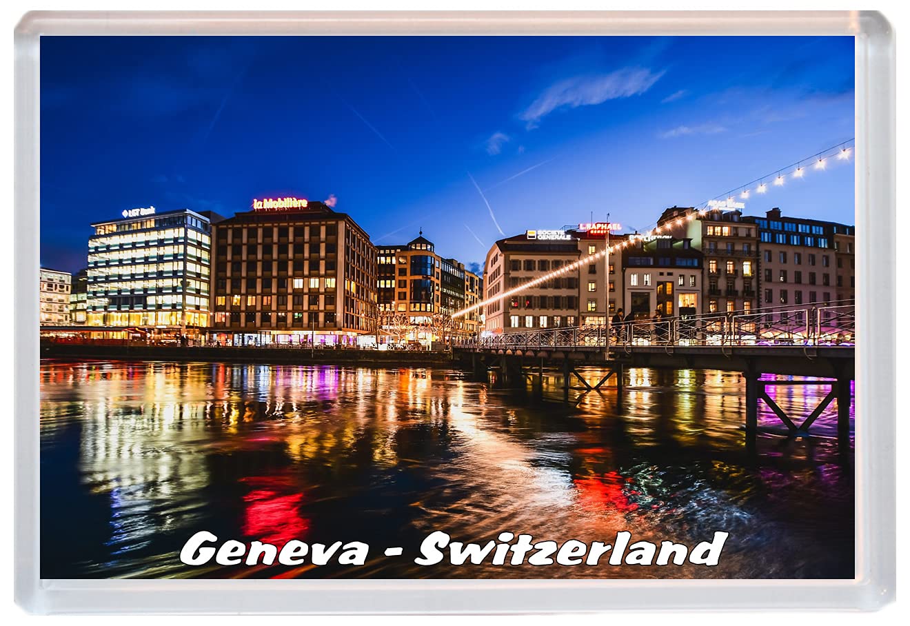 Baked Bean Store Multicolor Geneva - Switzerland - 96 X 67Mm Jumbo Fridge Magnet/Magnets Bbsfhm227