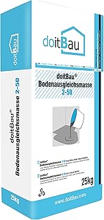 doitBau 12x Bodenausgleichsmasse 2-50mm 25kg Profi Nivelliermasse, zum Ausgleichen hoher Differenzen, geeignet für Fußbodenheizung, selbstnivellierend, ebene Fläche - Betongrau - 0% Höhenunterschied