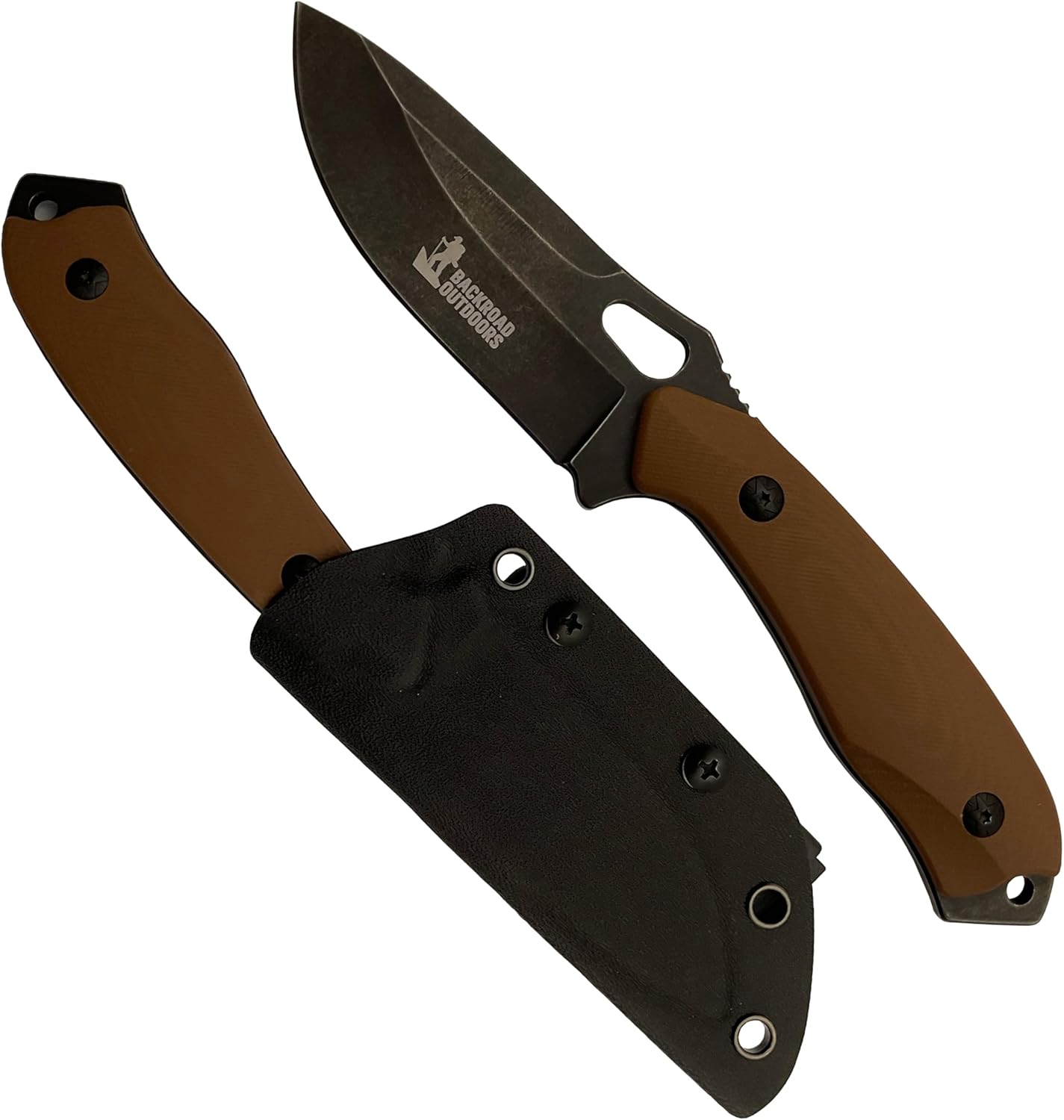 Fixed Knife with Sheath, 3CR13 Stainless Steel Blade, Kydex Sheath, 8 Inches, 7 Ounces, for Hunting, Fishing, Hiking, Camping