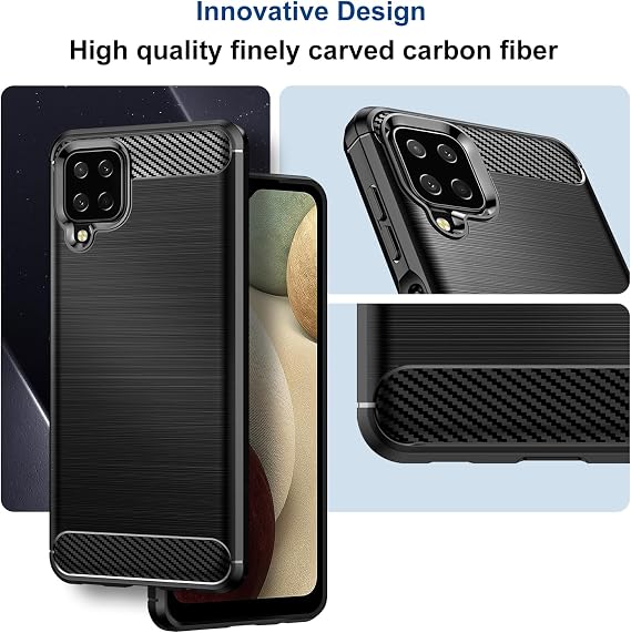 Case for Samsung Galaxy A12, Slim Fit Phone Cover, Black