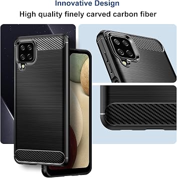 Case for Samsung Galaxy A12, Slim Fit Phone Cover, Black