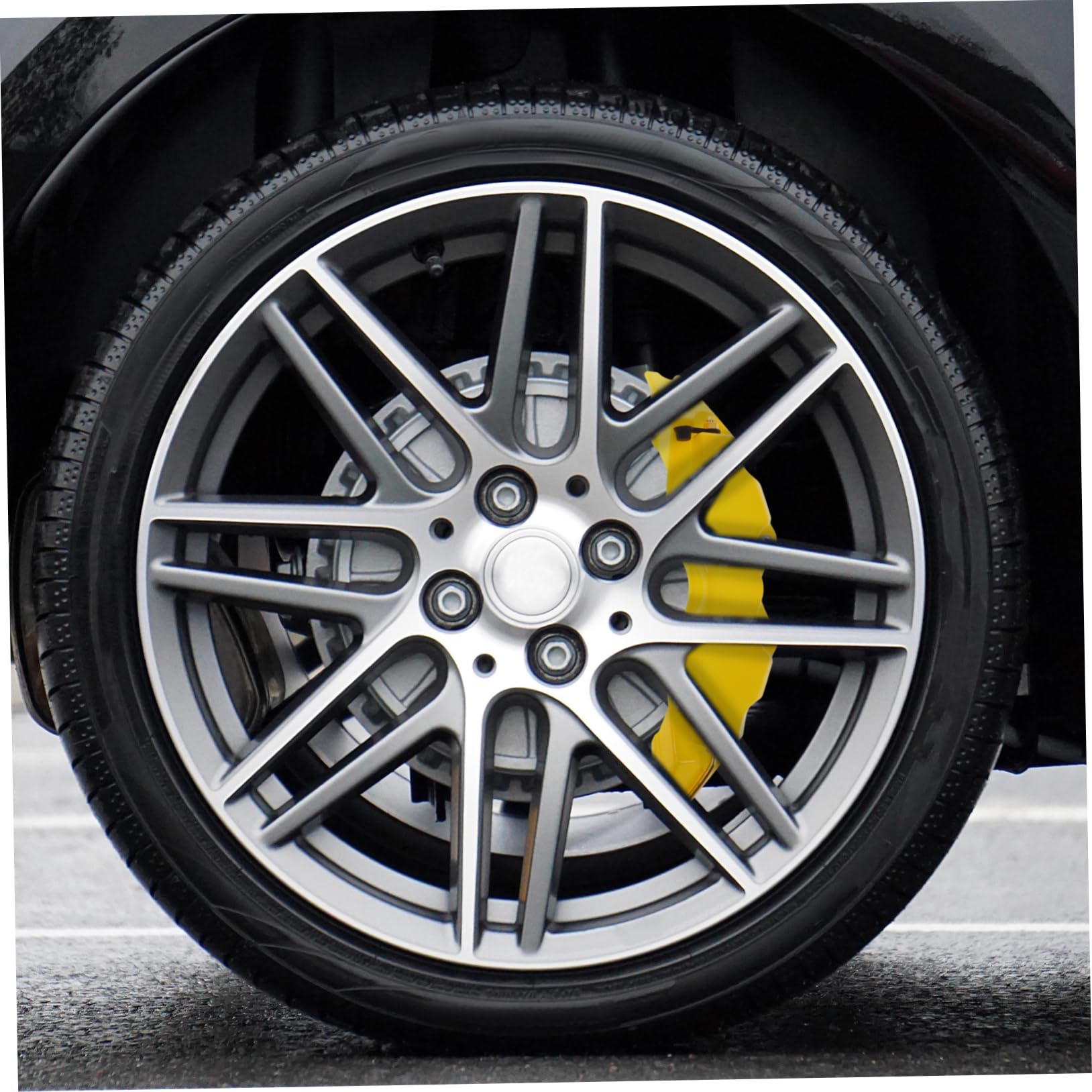 ABOOFAN Set 2 Copri Pinze Freni Gialli in Abs Stile 3d per Copertura Pinza Freno Anteriore e Posteriore Compatibili Ampia Installazione Facile per Auto