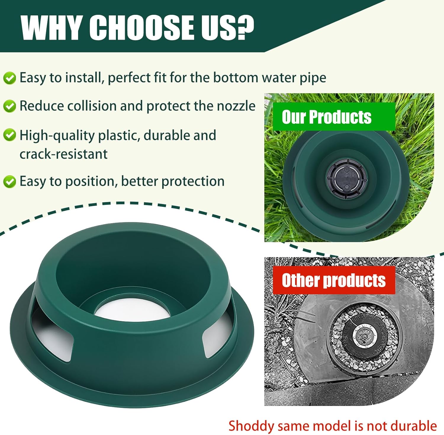 Outside Lawn Sprinkler Head Protector - 10 Pcs Sprinkler Guards for Protects Outside Sprinklers Head and Reduce Harm from Cars and Mowers