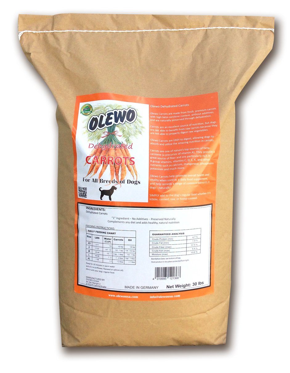 Olewo Carrots Dog Food Supplement - Breeder Bag 30 Pounds