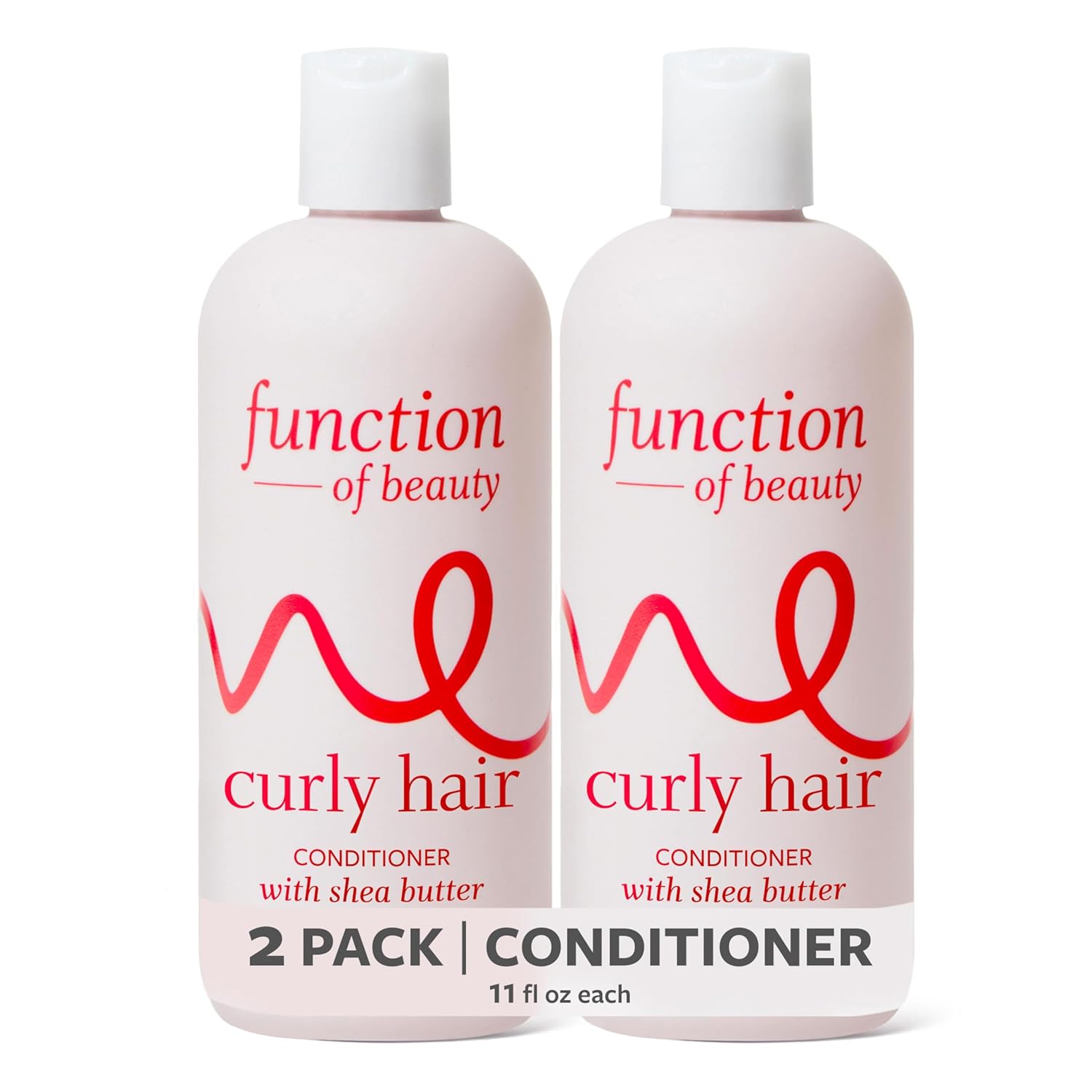 Function of Beauty Curly Hair Conditioner, 2-Pack - Sulfate-Free Conditioner for Natural Curls & Bounce - Curl Defining, Hydrating & Moisturizing - Dry & Dull Hair Care Products