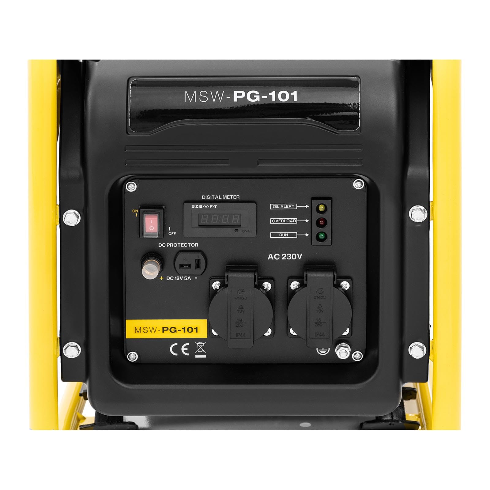 MSW MSW-PG-101 Generatore di corrente inverter - Benzina 3800W 230V AC Avvio manuale ≤ 374g/kWh Serbatoio carburante: generatore di emergenza 5L
