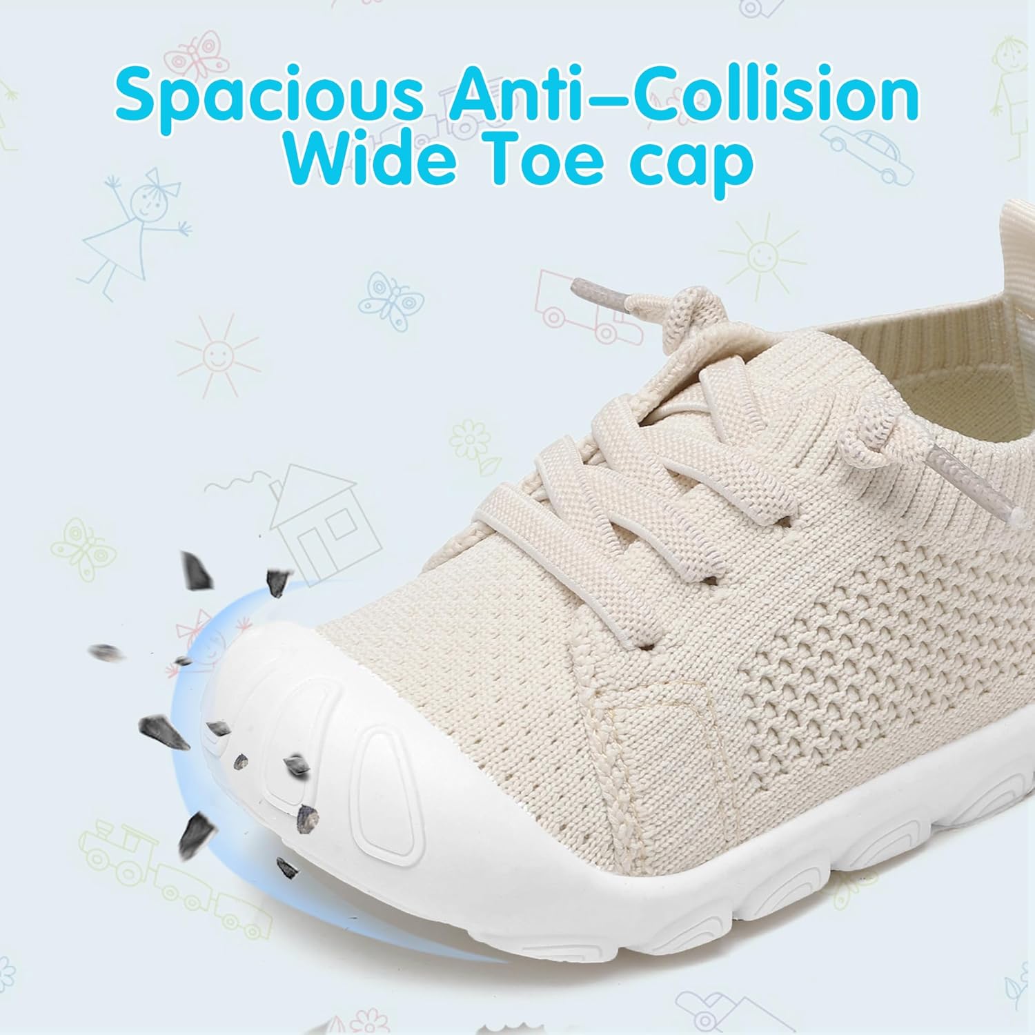 Toddler Baby Girls Boys Shoes Toddler Walking Sneakers Kids Barefoot Slip on Tennis Infant Shoes Lightweight Breathable for First Babies - Image 3