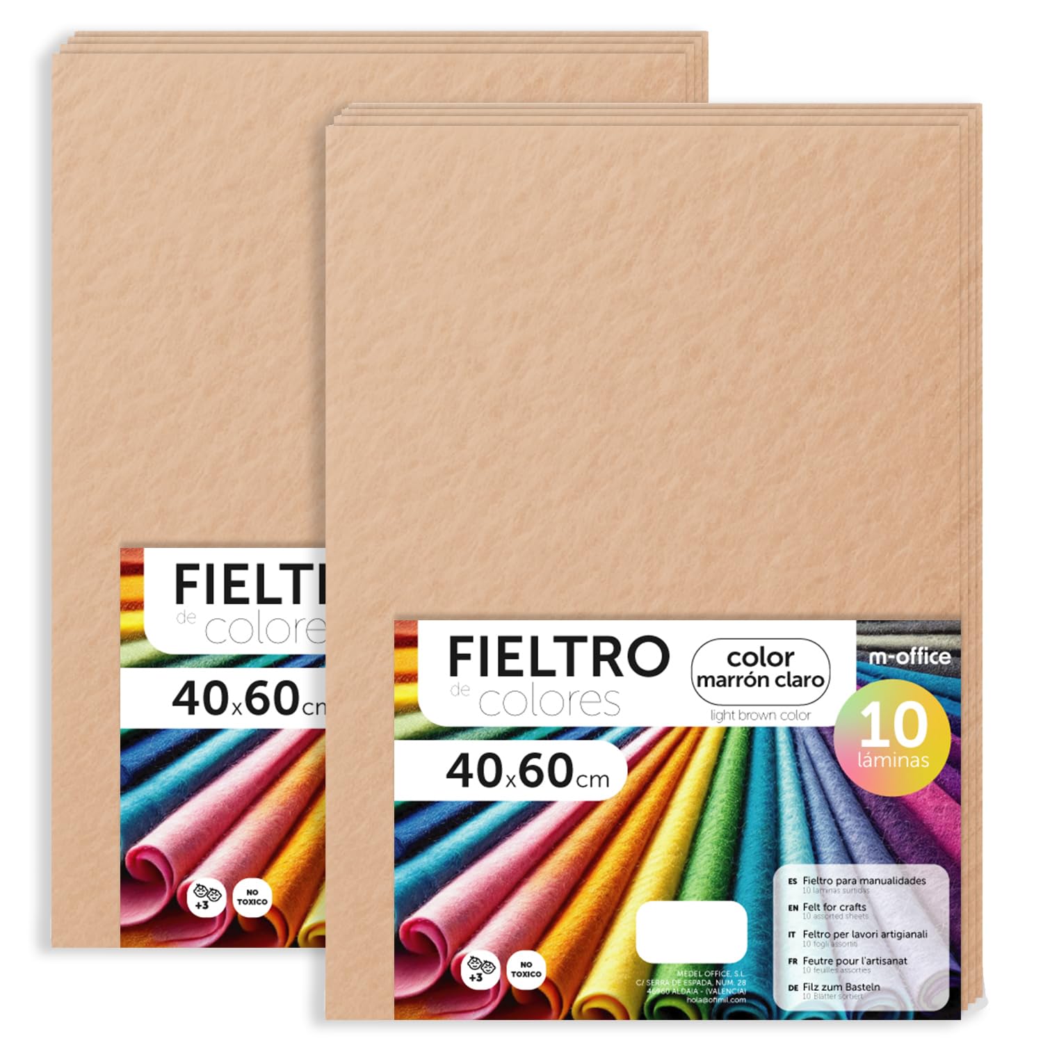 Fieltro para Manualidades, Fieltro de Colores, Suave y Flexible, Material para Costura, Telas Patchwork, Ideal para proyectos DIY, artesanía o decoración, 20x30cm - m-office (rojo, 10 uds) — view 197