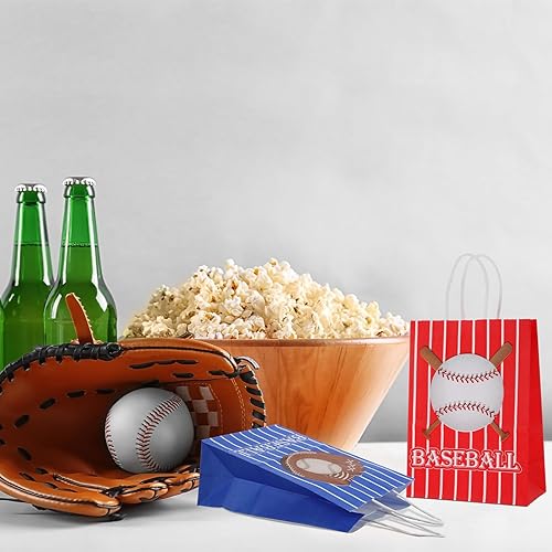 Miniatura 5 de 30 bolsas de regalos de béisbol, bolsas de regalo de béisbol, bolsas de golosinas de béisbol y bolsas de dulces con asa para temática de béisbol,