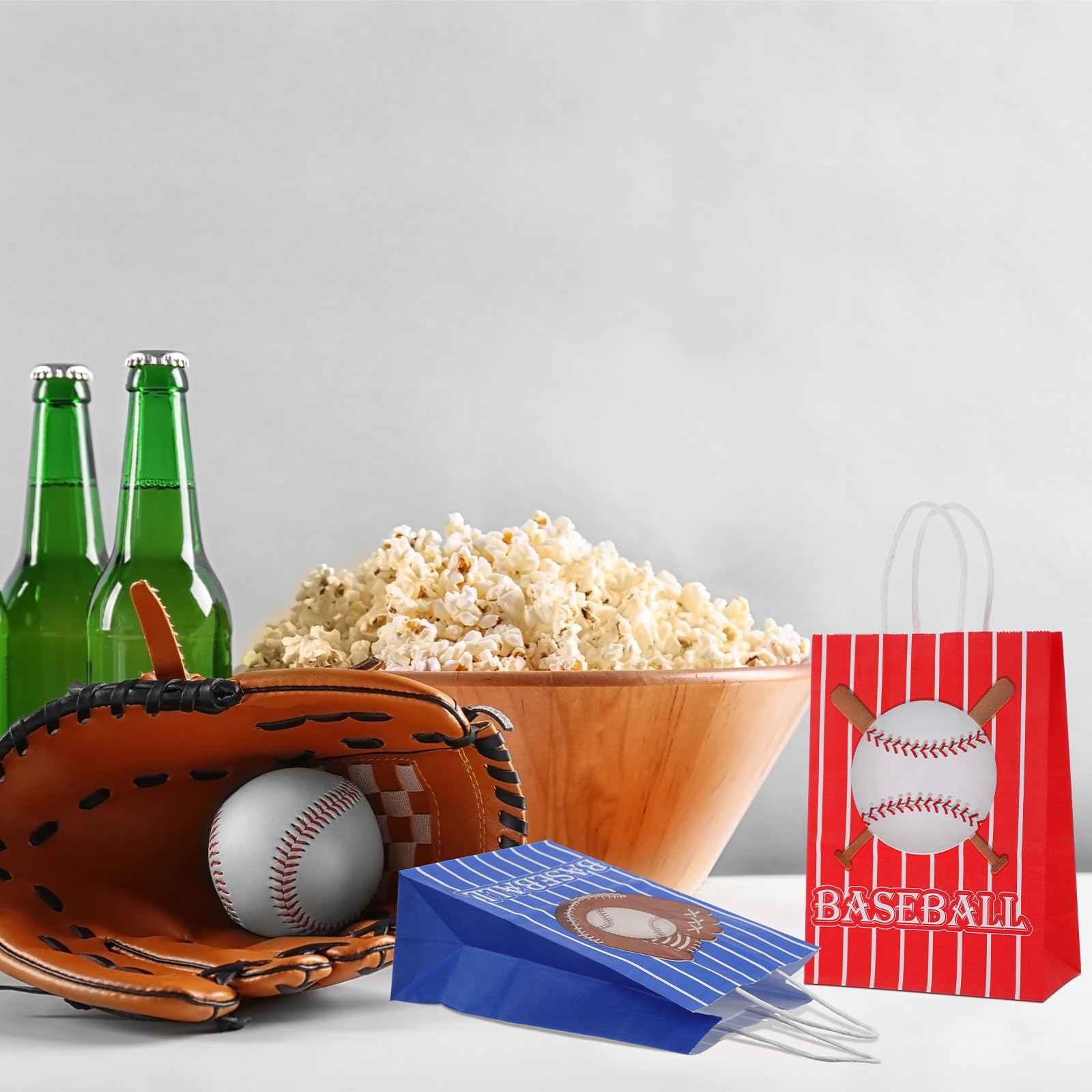 30 Pcs Baseball Goodie Bags Baseball Gift Bags Baseball Treat Bags Baseball Snacks and Candy Bags with Handle for Baseball Theme Kids Adults Birthday Party Baby Shower Favors Decorations Supplies 4