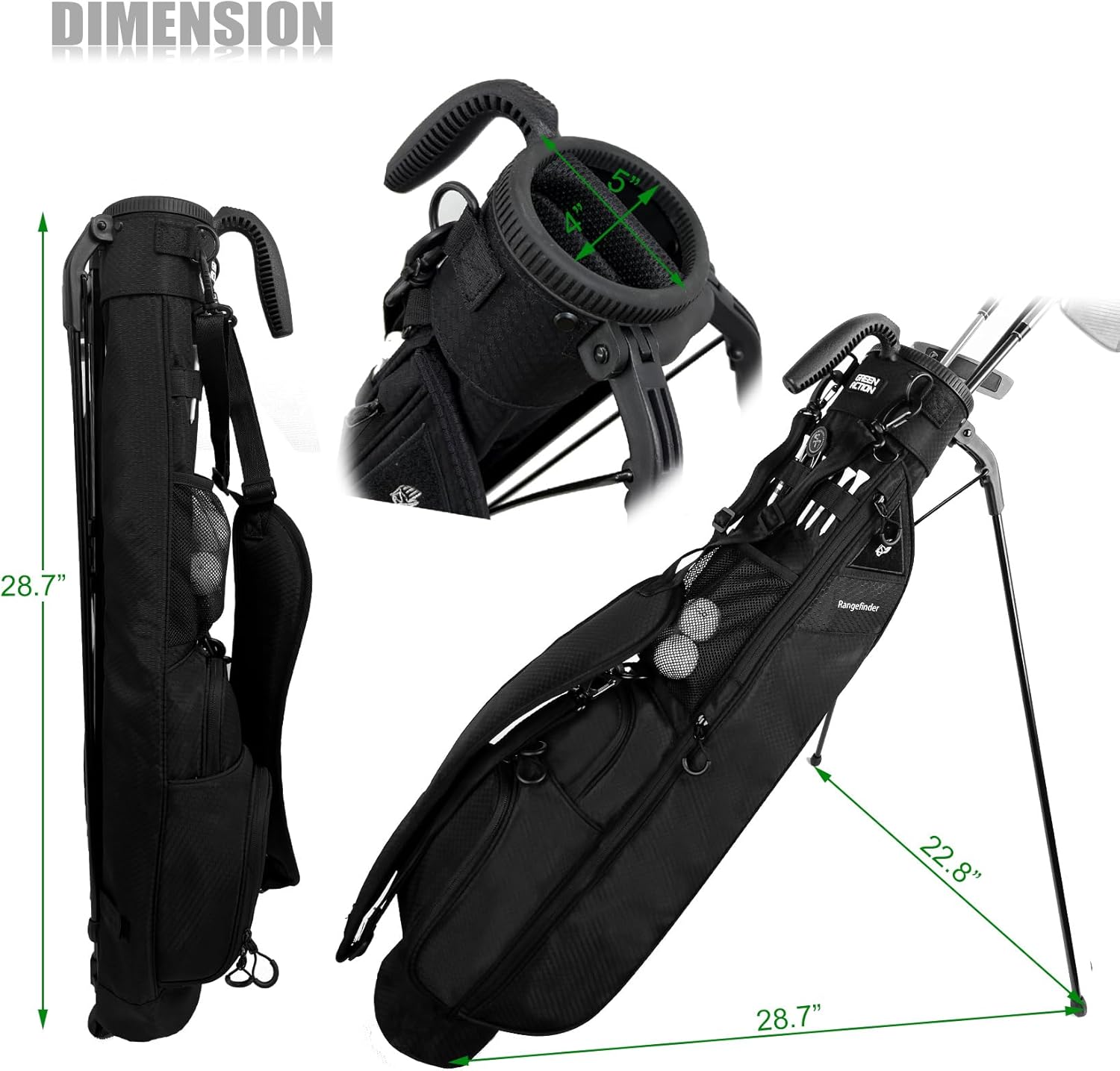 Sunday Golf Bag with Strap & Stand, Lightweight Golf Stand Bags with Two-Way Divider/Cooler Pocket, Golf Club Bags Holds 5-6 Clubs for Driving Range, Par 3 and Standard Courses
