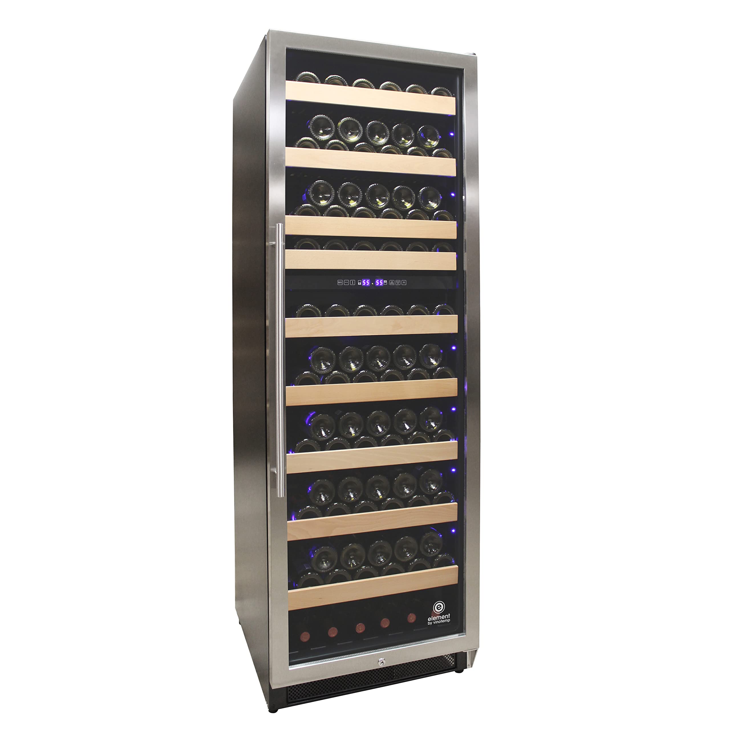 Refrigerador de vino de 215 botellas, refrigerador de vino integrado o independiente con control digital de temperatura, puerta de vidrio y cerradura de seguridad, bisagra derecha, botella de 7